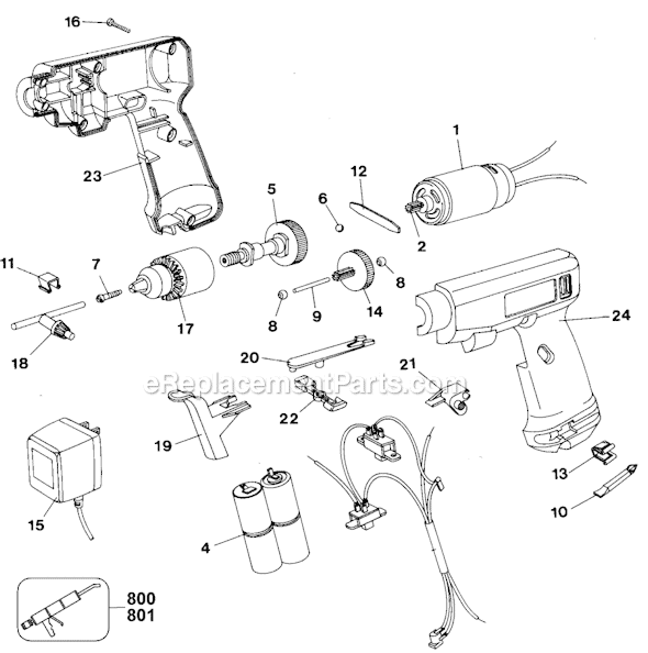 Black and Decker 9045 Type 2 3/8 2 Speed Reversible Drill Page A Diagram