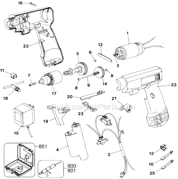 Black and Decker 9049 Type 2 5 Cell Cordless Drill Page A Diagram