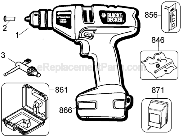 Black and Decker 9089 Type 1 Drill Page A Diagram