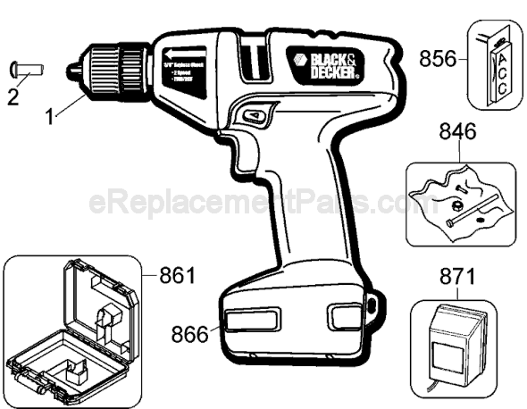 Black and Decker 9099KC Type 1 Drill Page A Diagram