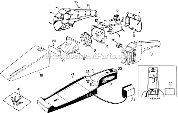 Black and Decker 9330 Type 4  Dustbuster Page A Diagram