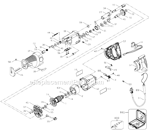Black and Decker 9748 Type 1 Tiger Saw Page A Diagram