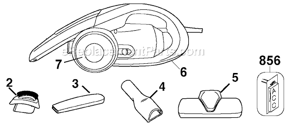 Black and Decker CCV900 Type 1 Corded Hand Vacuum Page A Diagram