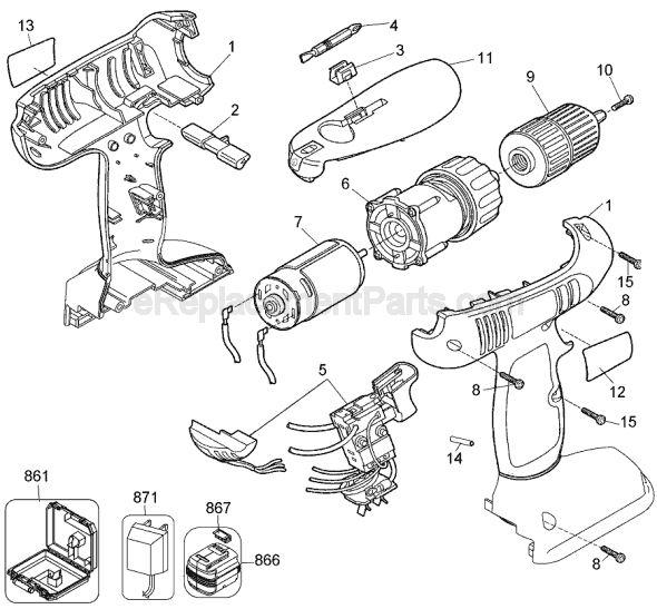 Black and Decker CD1200SK Type 1 12V Cordless Drill / Driver Page A Diagram