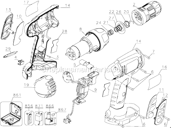 Black and Decker CD180GR Type 1 18 Volt Drill / Driver Page A Diagram