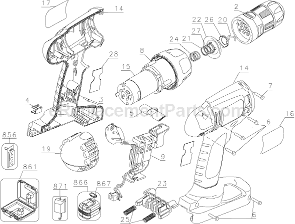 Black and Decker CD18SR Type 2 Cordless Drill Page A Diagram