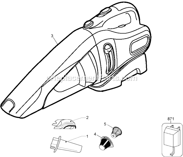 Black and Decker CHV1688 Dustbuster Page A Diagram