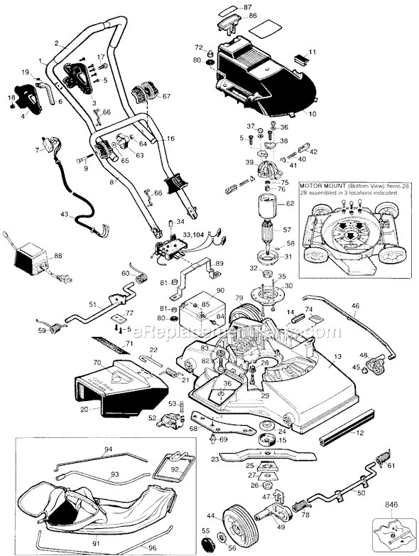 Black and Decker CM500 Type 2 18 Cordless Mower Page A Diagram