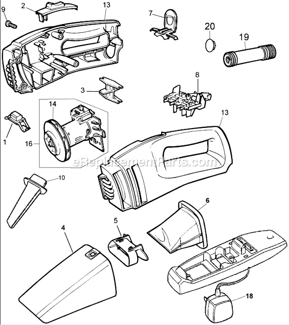 Black and Decker DB700 Dustbuster Page A Diagram