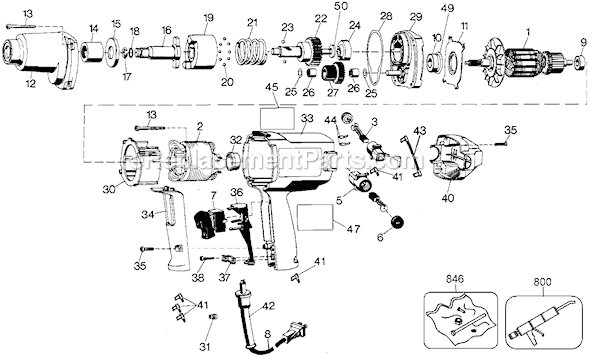 Black and Decker ET1560 Type 1 1/2 Impact Wrench Page A Diagram