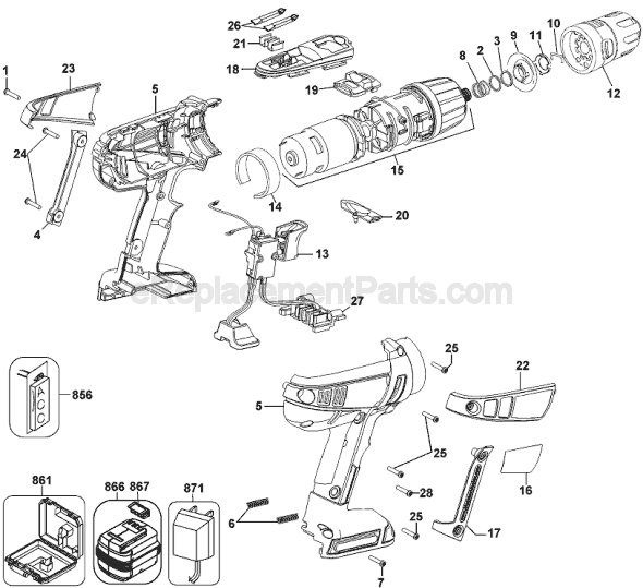 Black and Decker FS1800D-2 Type 1 Drill Page A Diagram