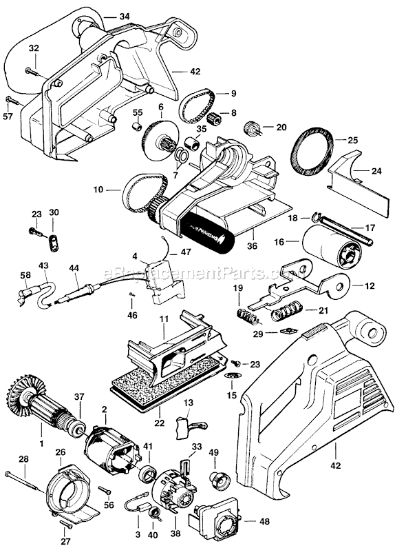 Black and Decker G-7498 Type 1 3x21 Variable Speed Sander Page A Diagram