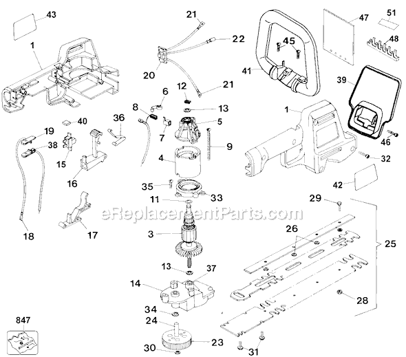 Black and Decker HS1022 Type 1 22 Hedge Hog Page A Diagram