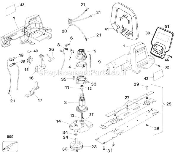 Black and Decker HT500 Type 5 22 Hedge Trimmer Page A Diagram