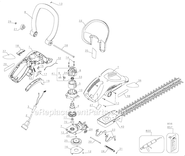 Black and Decker HTD22SW Type 1 22 Hedge Trimmer Page A Diagram