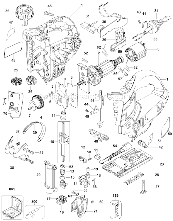 Black and Decker JS700LK Type 1 Jig Saw Page A Diagram