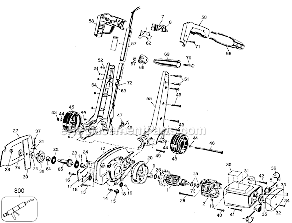 Black and Decker LE400 Type 1 1-1/2 Horse Power Edger Page A Diagram