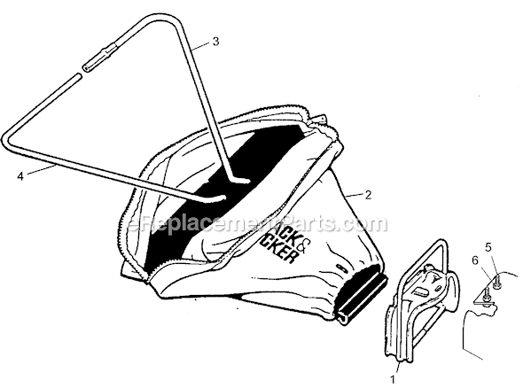 Black and Decker LM-346 Type 1 Grass Catcher 8000 Page A Diagram
