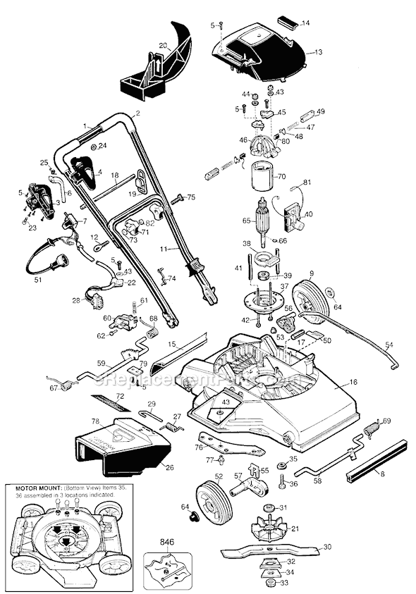 Black and Decker MM450 Type 1 Mulch N Mow Page A Diagram
