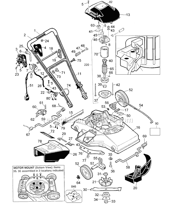 Black and Decker MM550 Type 1 12 Amp Mulch Mower Page A Diagram