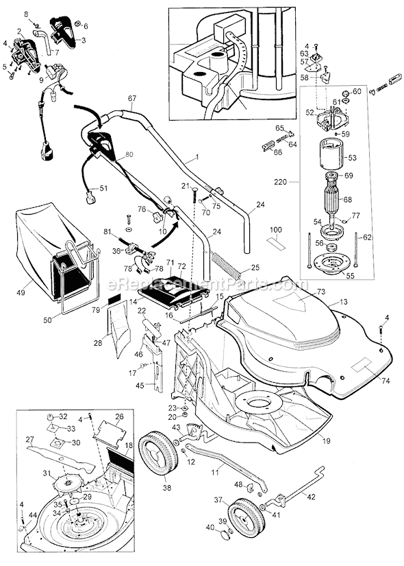 Black and Decker MM850 Type 1 19 Mulching Mower Page A Diagram