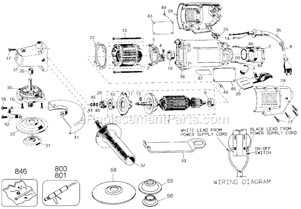 Black and Decker MTE40 Type 101 4-1/2 Sander / Polisher Page A Diagram
