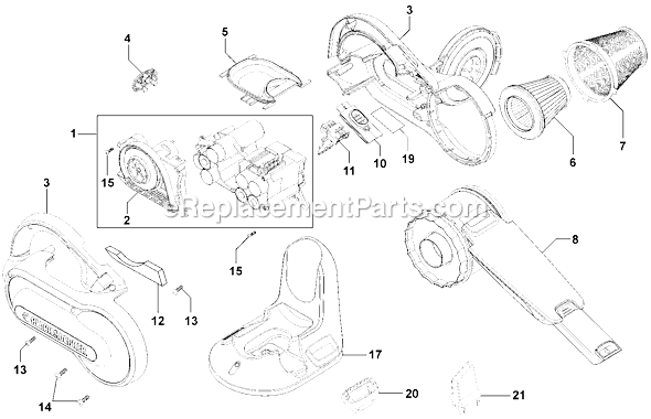 Black and Decker PHV1800 Dustbuster Page A Diagram