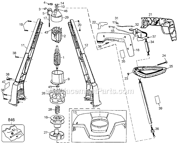Black and Decker ST400 Type 2 12 Bump Feed String Trimmer Page A Diagram