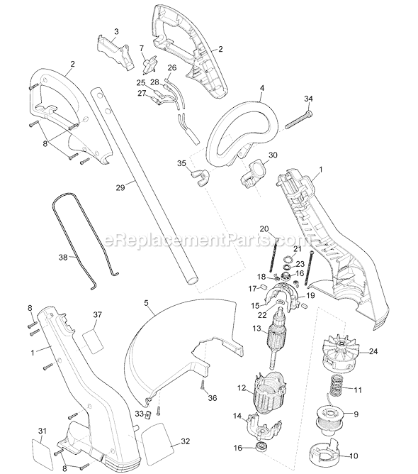 Black and Decker ST4050 Type 1 12 Bump Feed Trimmer Page A Diagram