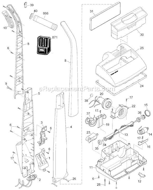 Black and Decker SV3000 Type 1 Floorbuster Versapak Page A Diagram