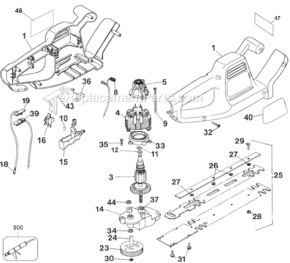 Black and Decker TR100 Type 2 16 Hedge Trimmer Page A Diagram
