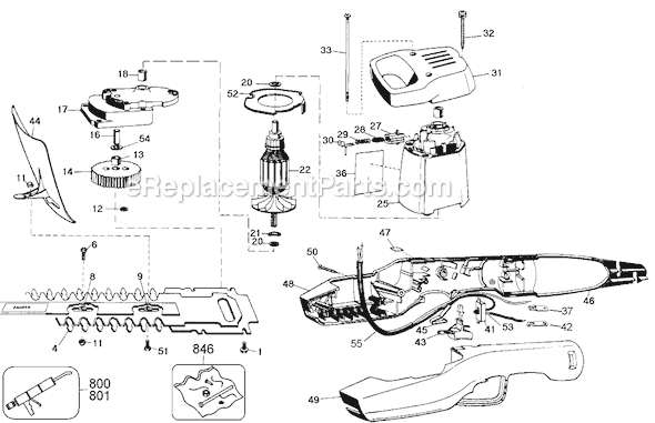 Black and Decker TR130 Type 2 13 Hedge Trimmer Page A Diagram