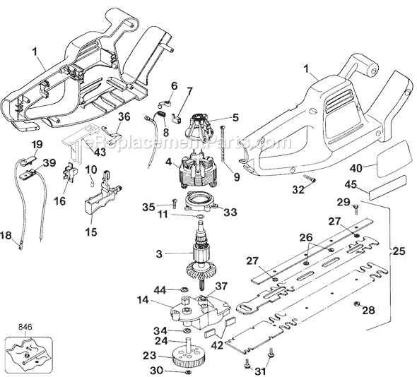 Black and Decker TR135 Type 3 13 Hedge Trimmer Page A Diagram