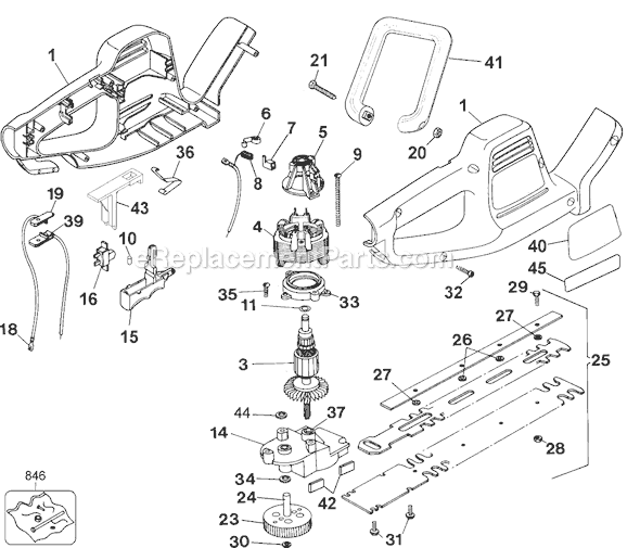 Black and Decker TR195 Type 3 19 Hedge Trimmer Page A Diagram