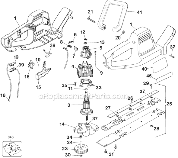 Black and Decker TR255 Type 2 16 Hedge Trimmer Page A Diagram