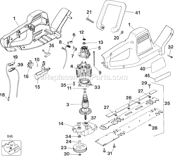 Black and Decker TR355 Type 2 18 Hedge Trimmer Page A Diagram