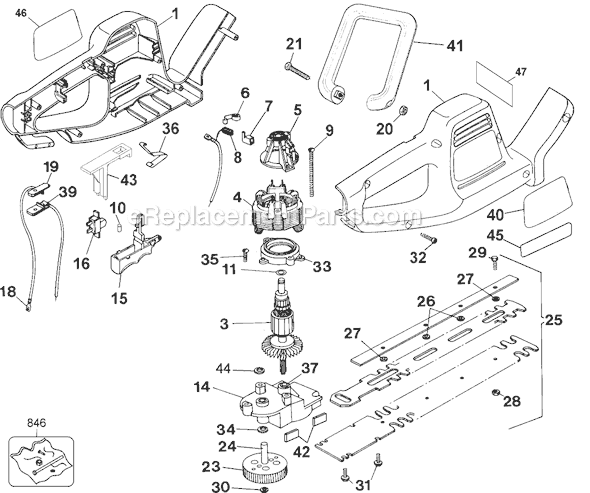 Black and Decker TR355 Type 3 18 Hedge Trimmer Page A Diagram