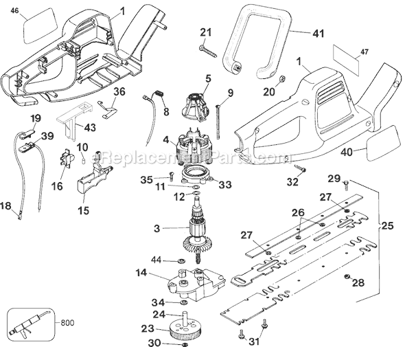 Black and Decker TR355 Type 4 18 Hedge Trimmer Page A Diagram