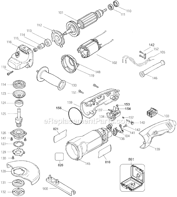 Black and Decker TV810 Type 1 4-1/2 Angle Grinder Page A Diagram