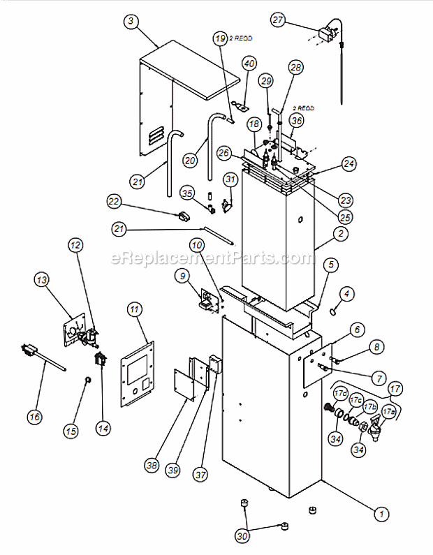 Bloomfield 1222CA 2 Gallon Hot Water Dispenser Page A Diagram