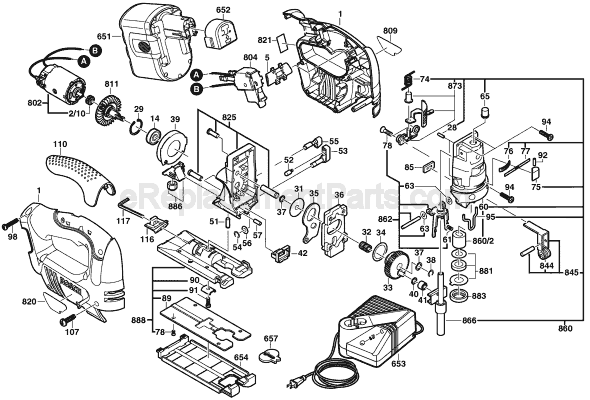 Bosch 52324 (0601598260) 24V Cordless Jig Saw Page A Diagram