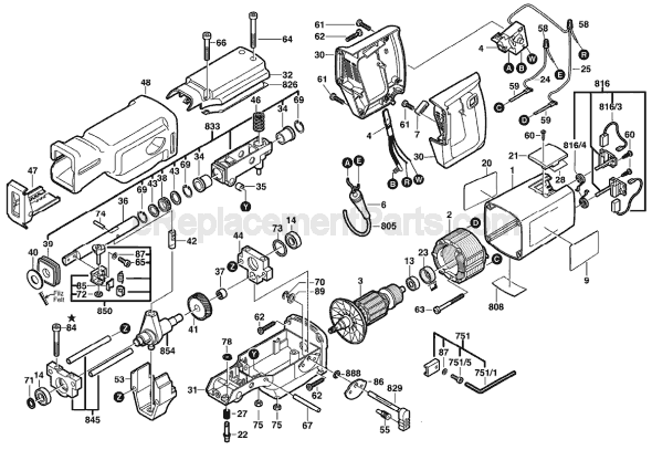 Bosch 1634VS (0601634739) Reciprocating Saw Page A Diagram
