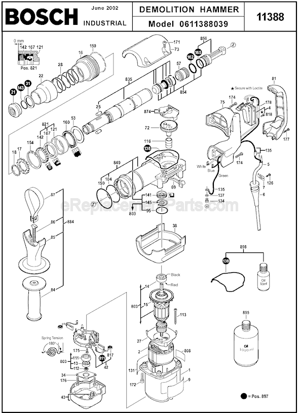 Bosch 11388 (0611388039) SDS-max Demolition Hammer Page A Diagram