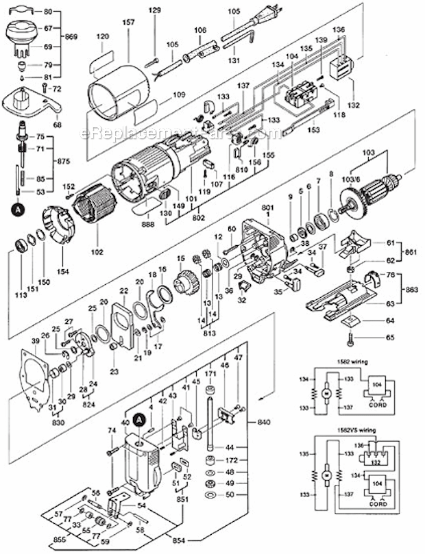 Bosch 1582VS JigSaw Page A Diagram