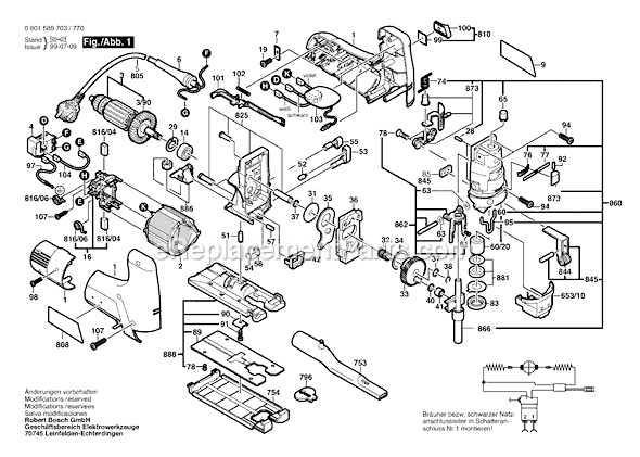 Bosch 1588EVS (0601588769) Jig Saw Page A Diagram