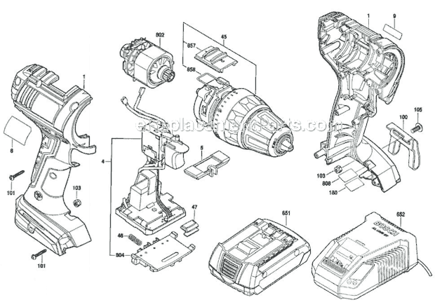Bosch DDS181 (3601H66110) Cordless Drill Page A Diagram