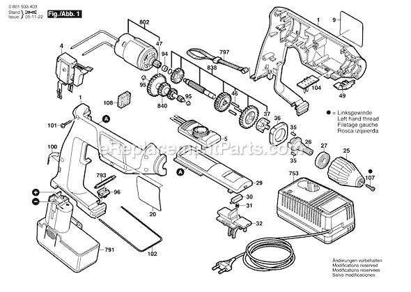 Bosch GBM12VSP-3 (0601933434) Cordless Drill Page A Diagram