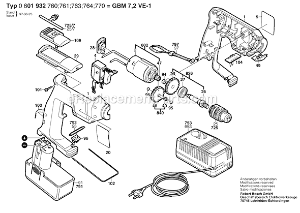 Bosch GBM7,2VE-1 (0601932761) Cordless Drill Page A Diagram