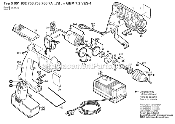 Bosch GBM7,2VES-1 (06019327A4) Cordless Drill Page A Diagram