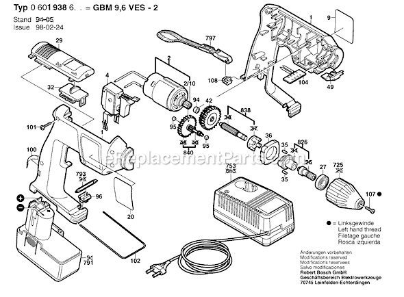Bosch GBM9,6VES-2 (06019386B5) Cordless Drill Page A Diagram